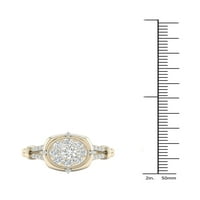 3 4ct TDW dijamantski 14k prsten za klaster podijeljenog drške od žutog zlata