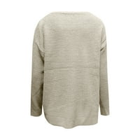 Plus Size o-izrez džemper za žene jednobojne labave pletene vrhove zimski trendi Casual pulover