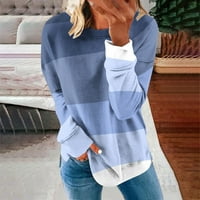 Fpqtro Ženska Moda Plus Veličina klirens ispod ženske mode štampana labava majica dugi rukavi bluza okrugli