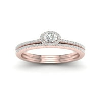 3 8CT TDW Diamond 10k Rose Gold Center Stone Halo Angažman prsten