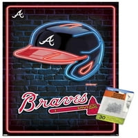 Atlanta Braves - Neonska kaciga zidni poster sa push igle, 14.725 22.375