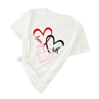 FZM Women-ov dan zaljubljenih ljubav tiskane pune boje gornje majice kratkih rukava