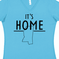Inktastic It's Home-State Of Mississippi Outline ženska majica s V izrezom