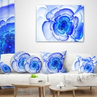 Designart velike plave fraktalne latice cvijeća - jastuk za bacanje cvijeća-18x18