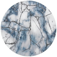 Craft Paul apstraktno mramorni tepih, 4 '4' kvadrat, sivo plavo