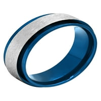 Muški nehrđajući čelik Blue IP zamrznuti finiš vjenčani pojas - muški prsten