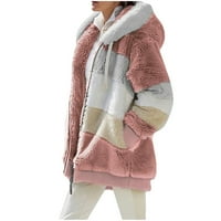 Pbnbp Ženska zimska jakna sa plišanim sa kapuljačom sa zatvaračem