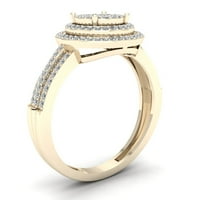 1 3CT TDW Diamond 10k Žuti zlatni prsten za klaster