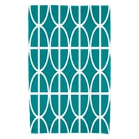 Jednostavno tratinčica,, ovali i pruge ručnik za plažu s geometrijskim printom, Kraljevsko plava