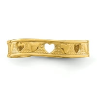 Primalni zlatni karatski žuto zlato dizajn srčanih prstena