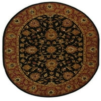 Baština Lancaster tradicionalna prostirka vune, crna crvena, 7'6 9'6 ovalni