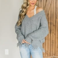 Babsbule džemperi za žene klirens ženski Casual pleteni pulover džemper dugi rukavi bluza džemper