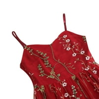 Dress Dress Plus Veličina haljine Ženski udobni ljetni bez rukava V-izrez Vintage Redovno uklanjanje ispisa