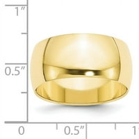 Primal Gold Karat Yellow Gold pola okruglih opsega veličine 7.5