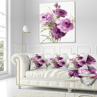 Projektna gomila ljubičastog cvijeća - cvjetni jastuk za bacanje - 16x16