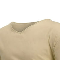 jsaierl posteljina majica za muškarce Ljeto casual v izrez majica s punim rukavom plaža Top lagana majica