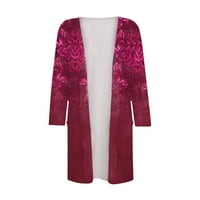 MLQIDK KIMONO CARDIGANS za žene rukav otvoreni prednji duster casual lagani mekani kardigan odjeća, vruće ružičaste s