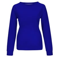 Hueok Dukseri za žene plus veličine dugih rukava, puna boja modna casual bluza s kapuljačom sa džepnim pulover džemper vrhovima
