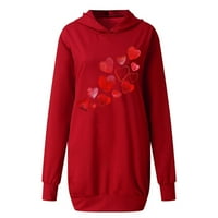 Dnevna haljina košulje za Valentine Weens Love Pismom tiskani pulover s dugim rukavima s džepovima Casual