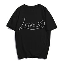 Žene Vole Srce T-Shirt Umjetnički Slova Grafički Majice Ljeto Casual Funny Tops Kratki Rukav Tee Poklon