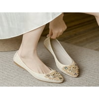 Ymiytan dame balerine Balerinke cipele ženske šiljaste cipele za vjenčanice Klizanje na pumpe zlato 9