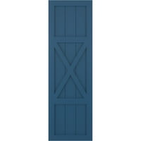 Ekena Millwork 18 W 54 H True Fit PVC Centar X-Board seoska kuća sa fiksnim nosačem, boravak plava