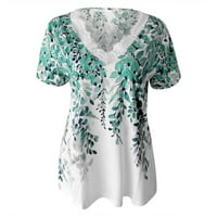 Spring Tops Trendy Floral Lace Trim Comfort Colors Tshirt ženske kratke rukave ženske Zapadne majice Plus
