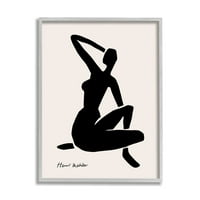 Stupell Industries istorijska Matisse žena sjedi minimalna silueta uokvirena zidna Umjetnost, 30, dizajn