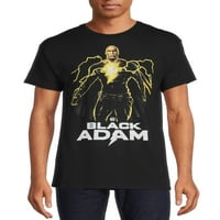 Comics Muška crna Adam grafička majica sa kratkim rukavima, veličina XL