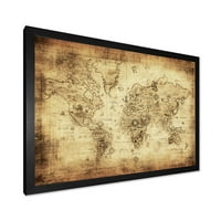 Dizajdbal 'Antička mapa svijeta IV' Vintage uramljeni Art Print