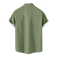 Bluza za muškarce klirens Muška Ležerna čvrsta dugmad plaža sa džepom odbijeni kratki rukav košulja bluza