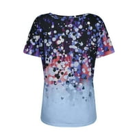 Ženska ljetna majica Casual okrugli vrat Tops modni Print proljeće i štampana kratka rukava bluza XL