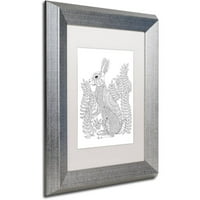 Zaštitni znak likovne umjetnosti Životinje 12 Canvas Art by Hello Angel, bijeli mat, srebrni okvir