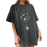 Tops for Women Graphic, Womens Summer Casual pulover Drop Sleeve okrugli vrat T-Shirts bluza Tops Solid