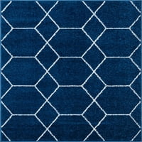 Jedinstvena geometrijska starlis Frieze ćiona Navy Blue Sloy 3 '3 5' 3 Pravokutnik stallis tradicionalni savršeni za dnevni boravak kreveta za trpezarije