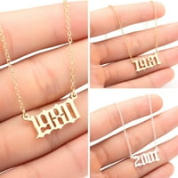 SHANGQER 1980- godine rođenja broj šarm Privjesak od nehrđajućeg čelika Ogrlica od ogrlice