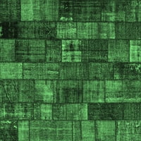 Ahgly Company Indoreni pravokutnik patchwork smaragdno zeleni prijelazni prostirke, 4 '6'