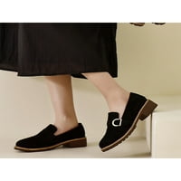 Woobling Womens Non-slip modni Stanovi blok Casual cipele kancelarijski udoban Slip na mokasine Crni 7.5