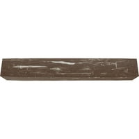 8 W 10 H 24'L 3-Sided ručno tesani Endurathane Fau drvena stropna greda, Vintage Mahagonij
