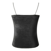 Majice za žene V vrat Yoga Crop Tops bez rukava Casual Print Black Xl