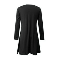 Gotyou Fashion Haljine Moda Little Love Ispiši pulover s dugim rukavima V-izrez Loose ženska suknja Black