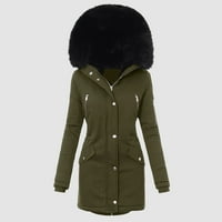 Žene plus veličina svakodnevno zimski kaput rever ovratnik dugih rukava vintage zgušnjava kaput jakna