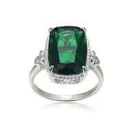 Simulirani smaragdni prsten od srebra