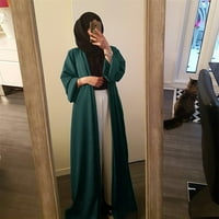 Yubnlvae duga suknja dugačka prednja kardiganjska haljina ženska Abaya Open Ramadan haljina Ženska haljina duga suknja vojska zelena m