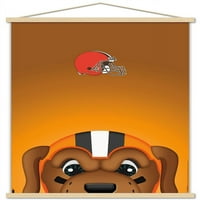 Cleveland Browns - S. Preston Maskota CHOMPS Zidni poster sa drvenim magnetskim okvirom, 22.375 34