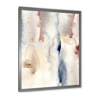 PromenArtict 'Pastel Sažetak s ružičastim tamno plavim i sivim spotovima moderno uramljene umjetničke