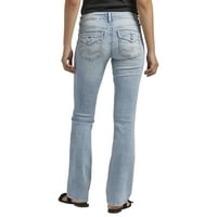 Srebrna Jeans Co. Ženske britt niske uspone Tanke bootcut traperice, pojaseve veličine 24-34
