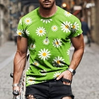 Awdenio Plus size Atletic Muške majice muškarci Ležerne prilike za okrugli vrat Cvijet 3D digitalni ispis