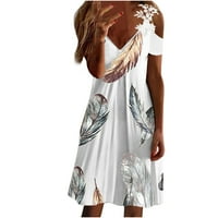 3D Print Graphic a-line haljina 50% off Clearance Specials haljine haljine za žene kratki rukav V-izrez
