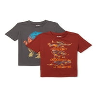 Grafičke Majice Dinosaurusa Seven Oaks Boys 2 Pakovanja, Veličine 4-7